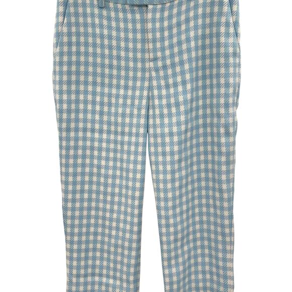 Revolve Assignment Chloe Trouser Pants Gingham Print Blue White Size Medium - Picture 5 of 13